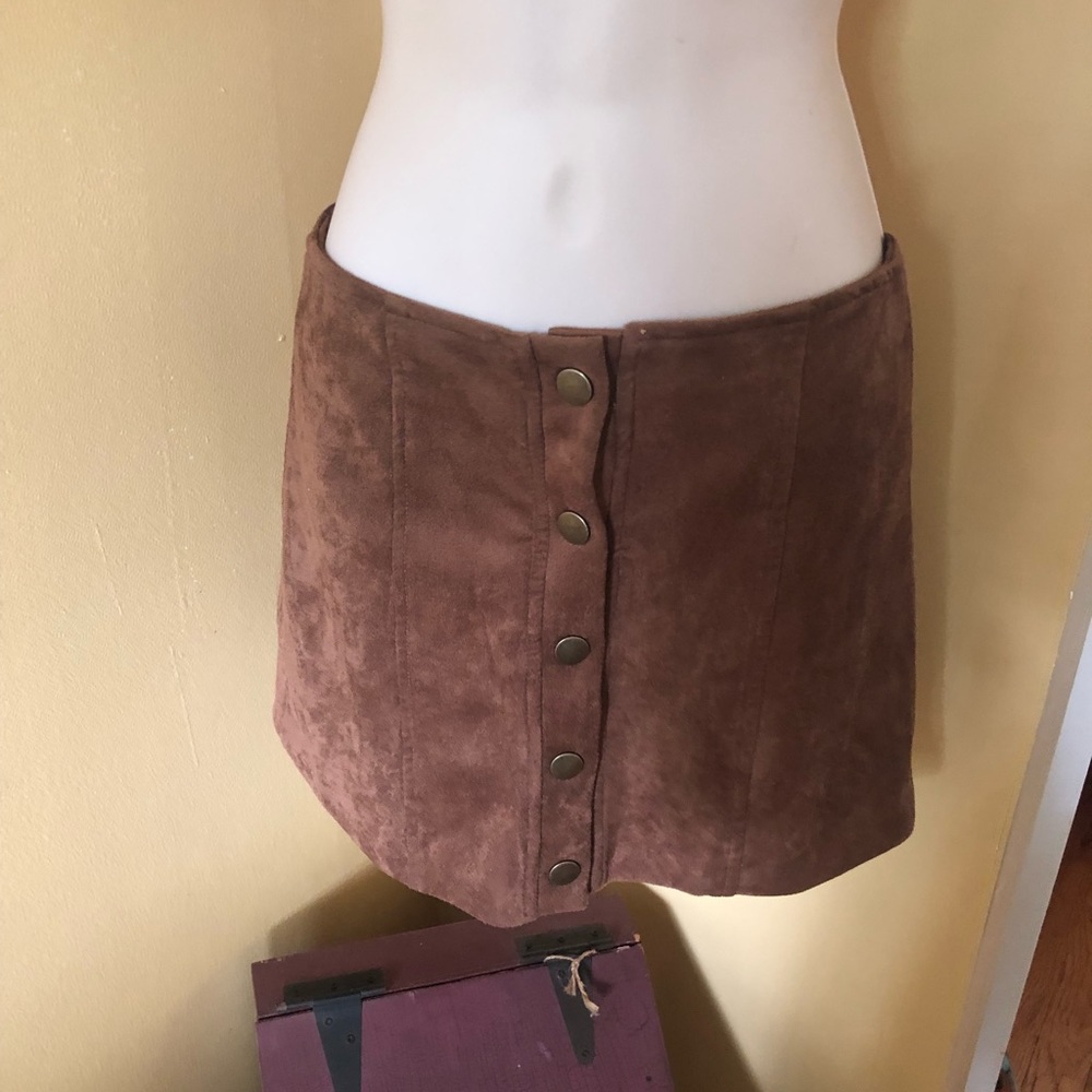 LF brown suede skirt